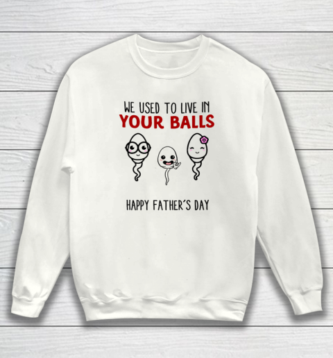 We Used To Live In Your Balls Happy Father's Day Funny Sweatshirt