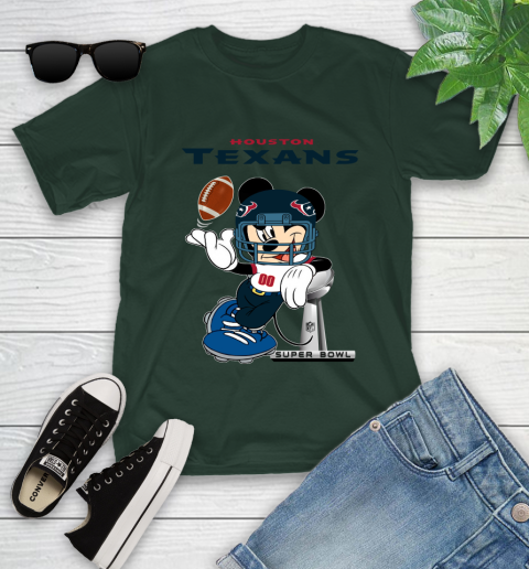 NFL Houston Texans Mickey Mouse Disney Super Bowl Football T Shirt Youth T-Shirt 5