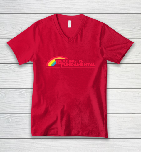 Reading Rainbow t shirt Reading is Fundamental Gay Rainbow V-Neck T-Shirt 3