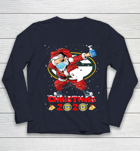 Green Bay Packers Funny Santa Claus Dabbing Christmas 2020 NFL Youth Long Sleeve 2