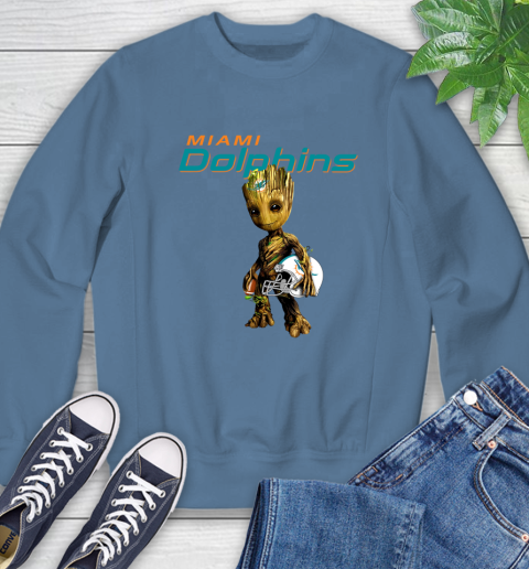 Miami Dolphins NFL Football Groot Marvel Guardians Of The Galaxy Sweatshirt 7