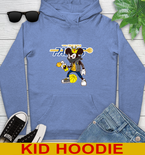 Indiana Pacers NBA Basketball Mickey Peace Sign Sports Youth Hoodie 12
