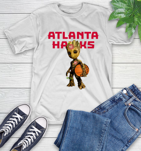 Atlanta Hawks NBA Basketball Groot Marvel Guardians Of The Galaxy T-Shirt
