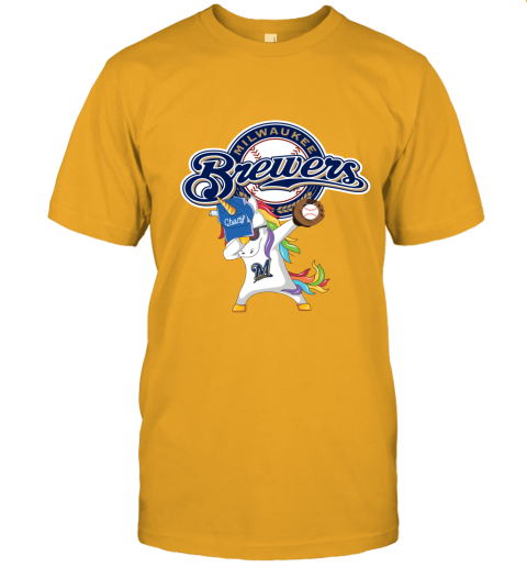 Hip Hop Dabbing Unicorn Flippin Love Milwaukee Brewers Unisex Jersey Tee