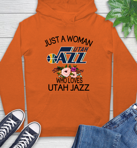 NBA Just A Woman Who Loves Utah Jazz Basketball Sports Hoodie 3