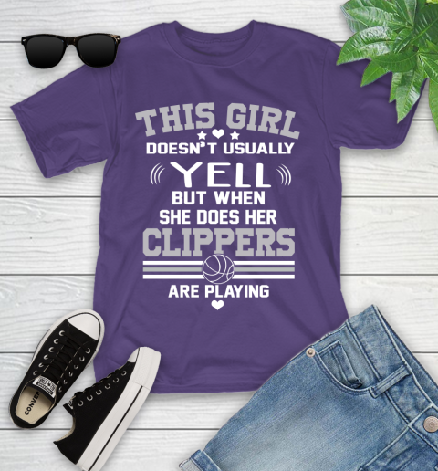 Los Angeles Clippers NBA Basketball I Yell When My Team Is Playing Youth T-Shirt 3