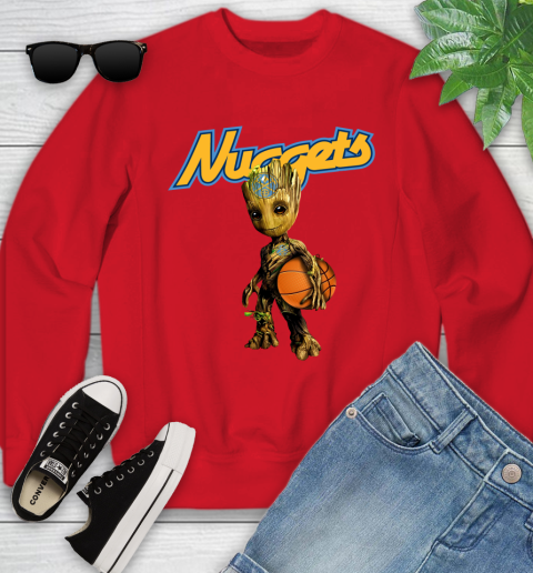 Denver Nuggets NBA Basketball Groot Marvel Guardians Of The Galaxy Youth Sweatshirt 9