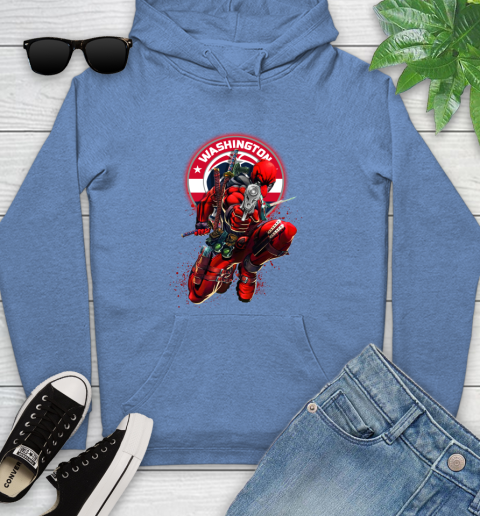 NBA Deadpool Marvel Comics Sports Basketball Washington Wizards Youth Hoodie 12