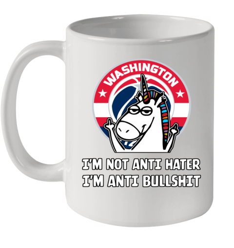 Washington Wizards NBA Basketball Unicorn I'm Not Anti Hater I'm Anti Bullshit Ceramic Mug 11oz