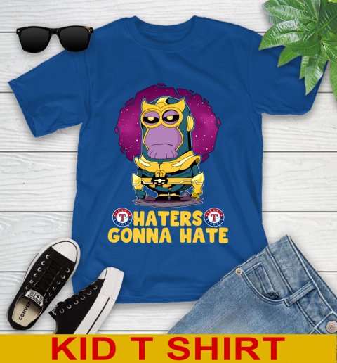 MLB Baseball Texas Rangers Haters Gonna Hate Thanos Minion Marvel Shirt Youth T-Shirt 9