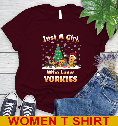 Christmas Just a girl who love yorkies dog pet lover 90