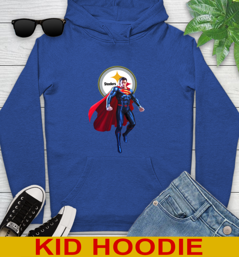 NFL Superman DC Sports Football Pittsburgh Steelers Youth Hoodie 10