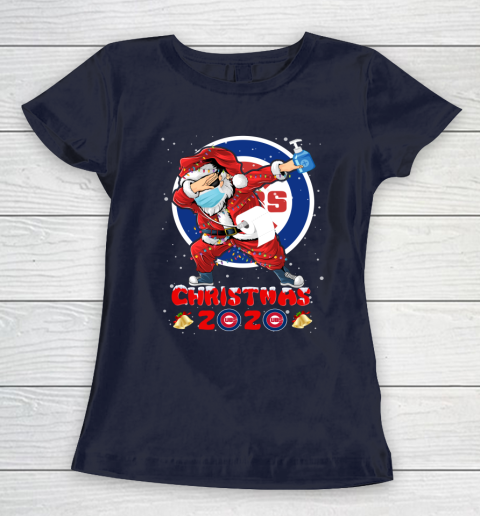 Chicago Cubs Funny Santa Claus Dabbing Christmas 2020 MLB Women's T-Shirt 2