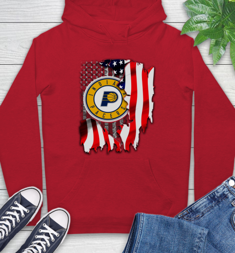 Indiana Pacers NBA Basketball American Flag Hoodie 10