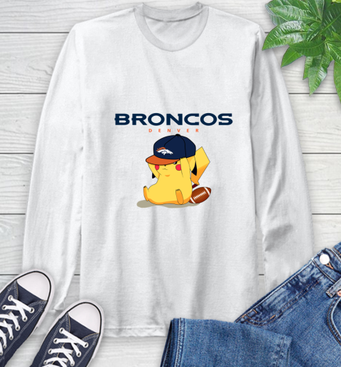 NFL Pikachu Football Sports Denver Broncos Long Sleeve T-Shirt
