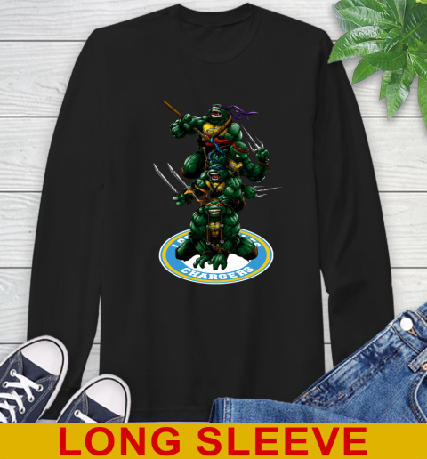 NFL Football Los Angeles Chargers Teenage Mutant Ninja Turtles Shirt Long Sleeve T-Shirt 2