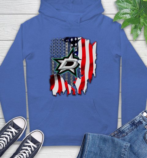 Dallas Stars NHL Hockey American Flag Hoodie 9