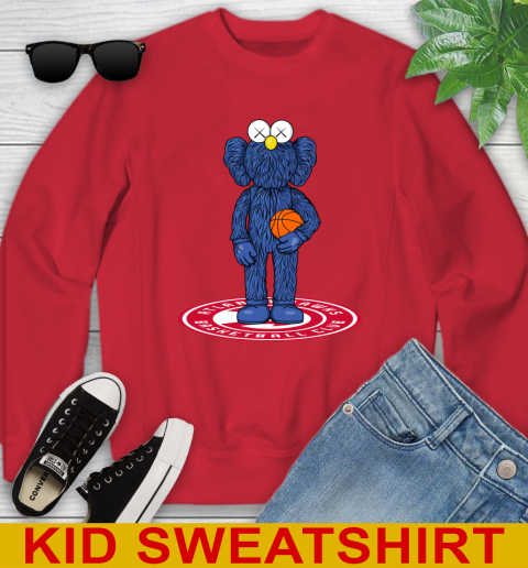 NBA Basketball Atlanta Hawks Kaws Bff Blue Figure Shirt Youth Sweatshirt 8