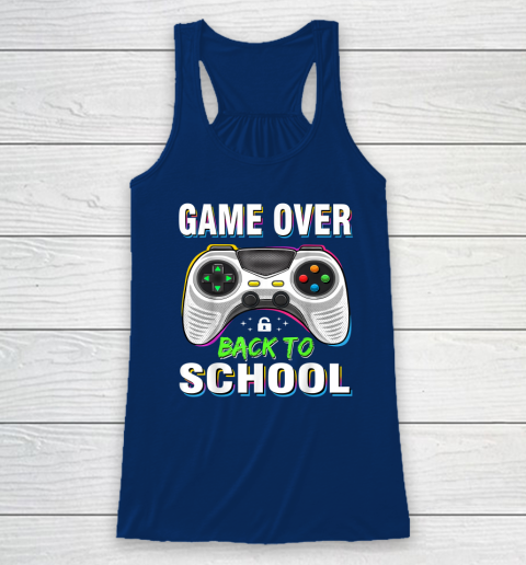 Back to School Funny Game Over Teacher Student Racerback Tank 4