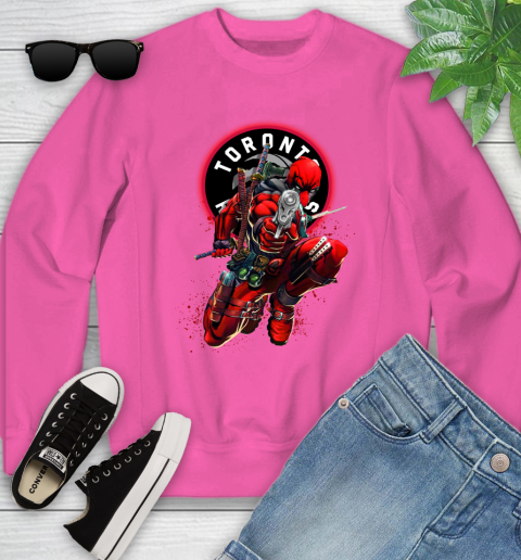 NBA Deadpool Marvel Comics Sports Basketball Toronto Raptors Youth Sweatshirt 7