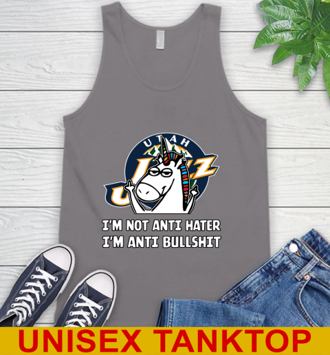 Utah Jazz NBA Basketball Unicorn I'm Not Anti Hater I'm Anti Bullshit Tank Top 7