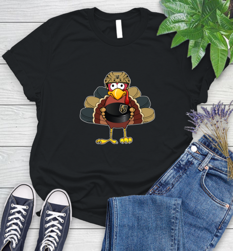 Vegas Golden Knights Turkey Thanksgiving Day Women's T-Shirt 3 Vegas Golden Knights Turkey Thanksgiving Day Women's T-Shirt - Image 3