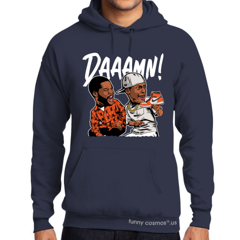 Air Jordan 1 Reverse Shattered Backboard Matching Sneaker Shirt Daaamn Meme Orange Black Sneaker Orange Tshirt