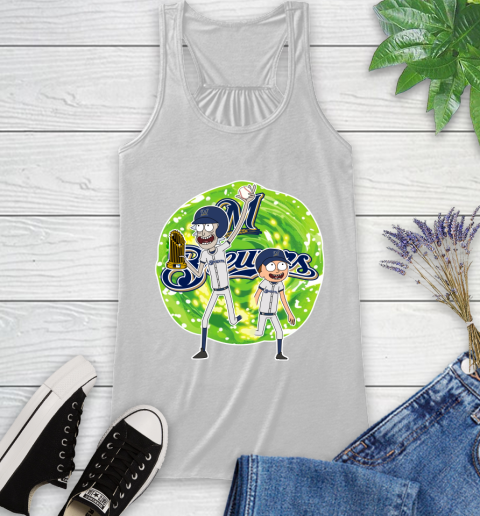 MLB Milwaukee Brewers Rick And Morty Commissioner's Trophy Baseball Sports Racerback Tank
