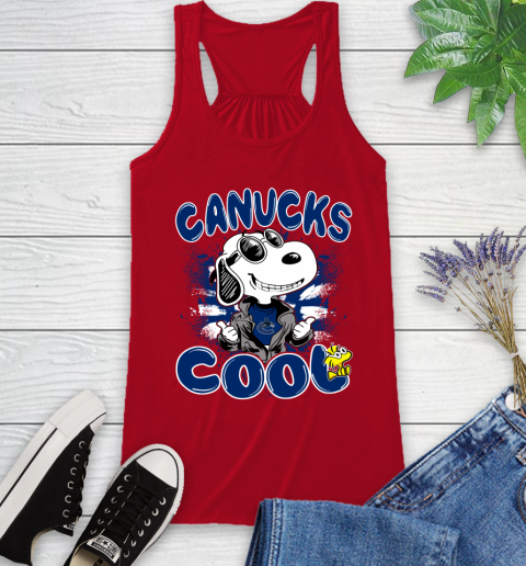 NHL Hockey Vancouver Canucks Cool Snoopy Shirt Racerback Tank - Image 4