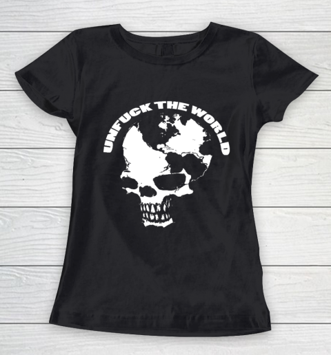 UnFuck The World Map Skull Women's T-Shirt