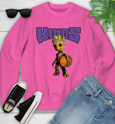 Sacramento Kings NBA Basketball Groot Marvel Guardians Of The Galaxy Youth Sweatshirt 7