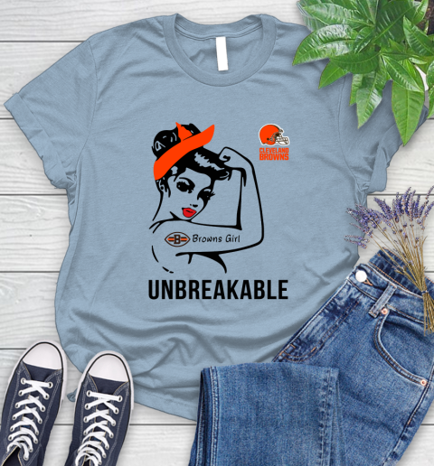 NFL Cleveland Browns Girl Unbreakable Football Sports Women's T-Shirt 6