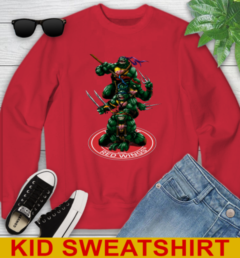 NHL Hockey Detroit Red Wings Teenage Mutant Ninja Turtles Shirt Youth Sweatshirt 8