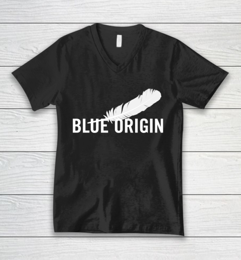 Blue Origin  All White V-Neck T-Shirt