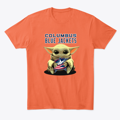 mo3u baby yoda hugs the columbus blue jackets classic t shirt 2 front orange