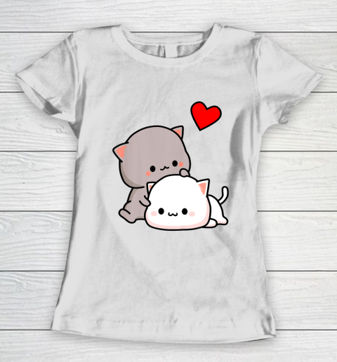 Mochi Peach Cat Goma Love Is Kind Love Hugs Kisses Valentine Women's T-Shirt