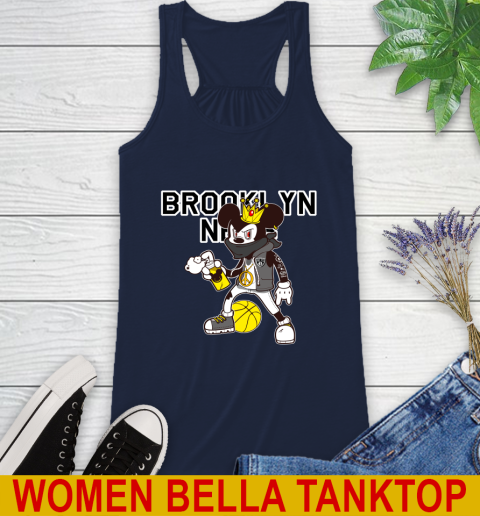 Brooklyn Nets NBA Basketball Mickey Peace Sign Sports Racerback Tank 11
