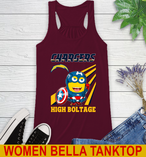 NFL Football Los Angeles Chargers Captain America Marvel Avengers Minion Shirt Racerback Tank 2