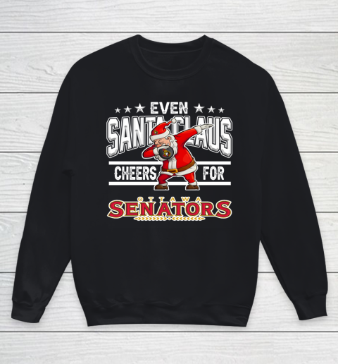 Ottawa Senators Even Santa Claus Cheers For Christmas NHL Youth Sweatshirt