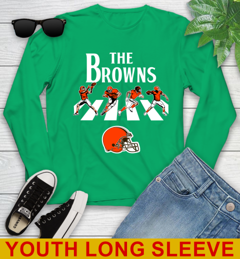 NFL Football Cleveland Browns The Beatles Rock Band Shirt Youth Long Sleeve 7