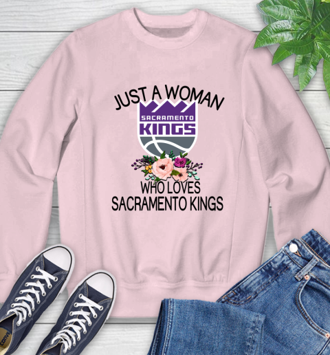 NBA Just A Woman Who Loves Sacramento Kings Basketball Sports Sweatshirt 6