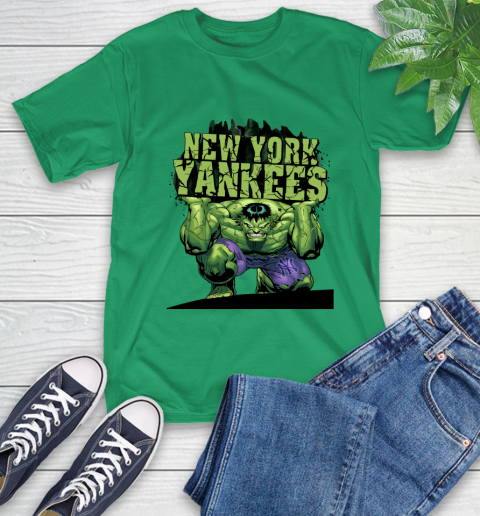 New York Yankees MLB Baseball Incredible Hulk Marvel Avengers Sports T-Shirt 7