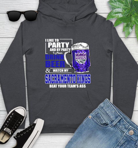 NBA Drink Beer and Watch My Sacramento Kings Beat Your Team's Ass Basketball Youth Hoodie 10