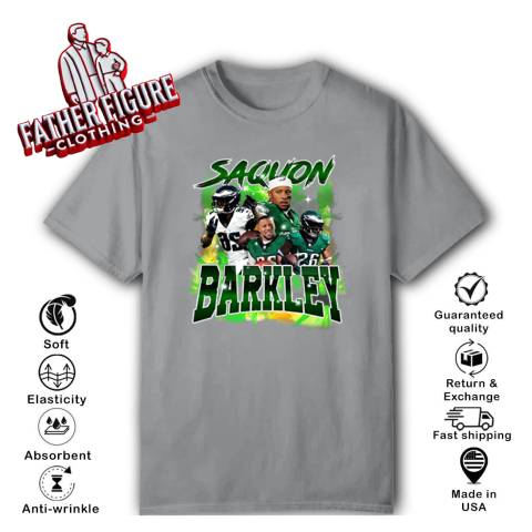 svun philadelphia eagles saquon barkley classic t shirt 2 front sport grey
