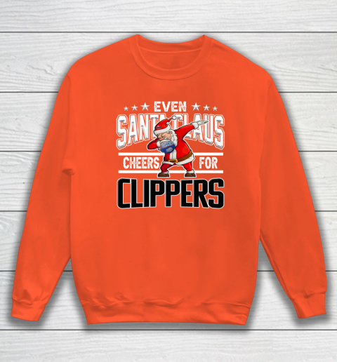 LA Clippers Even Santa Claus Cheers For Christmas NBA Sweatshirt 3