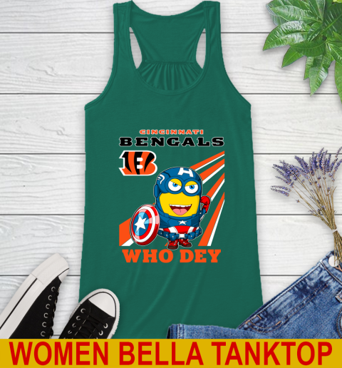 NFL Football Cincinnati Bengals Captain America Marvel Avengers Minion Shirt Racerback Tank 5