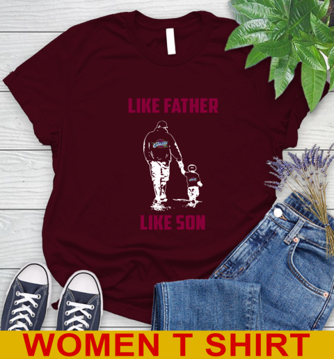 Cleveland Cavaliers NBA Basketball Like Father Like Son Sports Women's T-Shirt 6