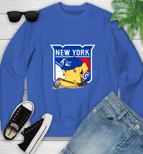 NHL Pikachu Hockey Sports New York Rangers Youth Sweatshirt 8