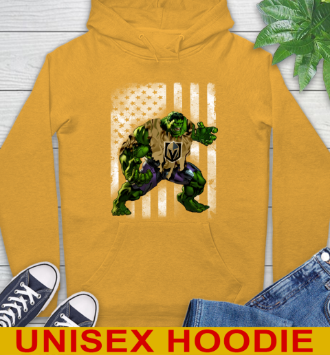 Vegas Golden Knights Hulk Marvel Avengers NHL Hockey American Flag Hoodie 2