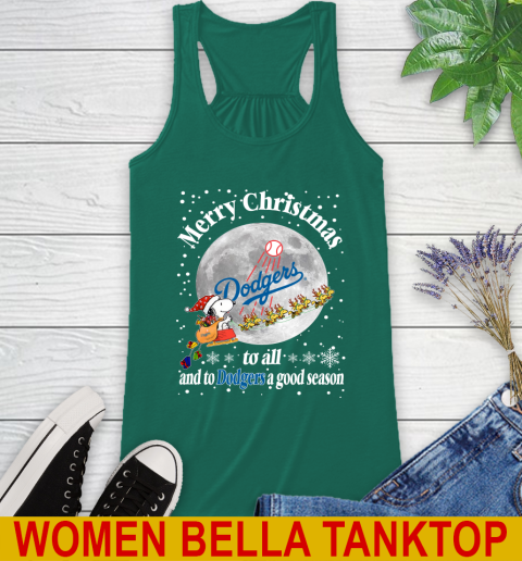 Los Angeles Dodgers Merry Christmas To All And To Dodgers A Good Season MLB Baseball Sports Racerback Tank 5